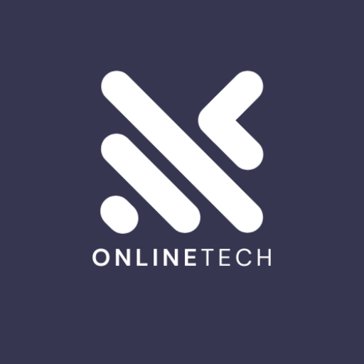 The Online Tech Hub which logo on a blue background with the wording Online Tech.